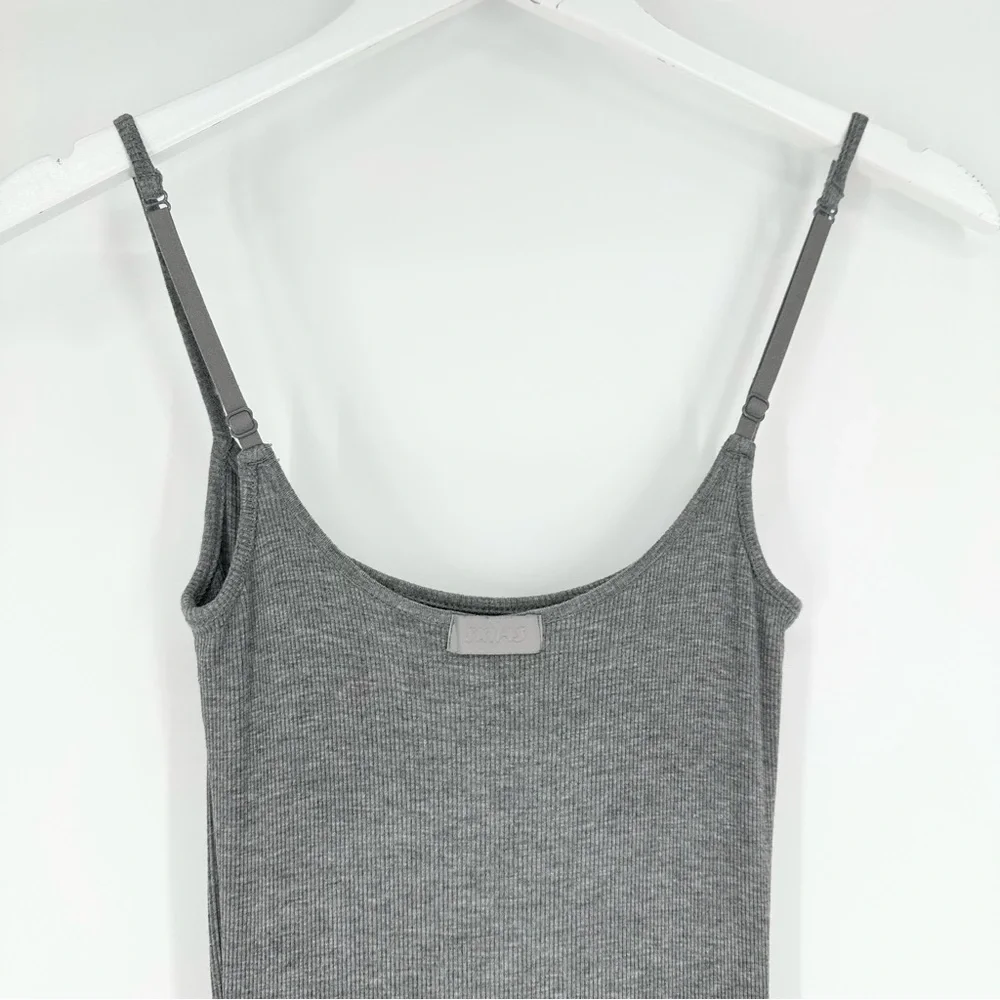Skims Soft Lounge Heather Grey Long Maxi Slip Dress - Picture 10 of 15